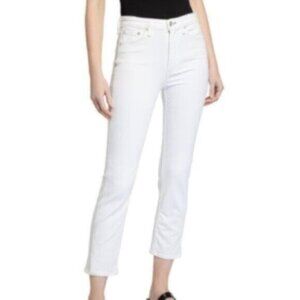 NWT Rag & Bone White High-Rise Classic Pencil Ankle Jeans 30